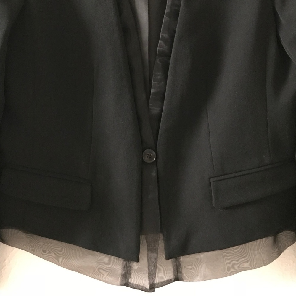 Gap Black Blazer with Tulle Trim - Picture 3 of 5